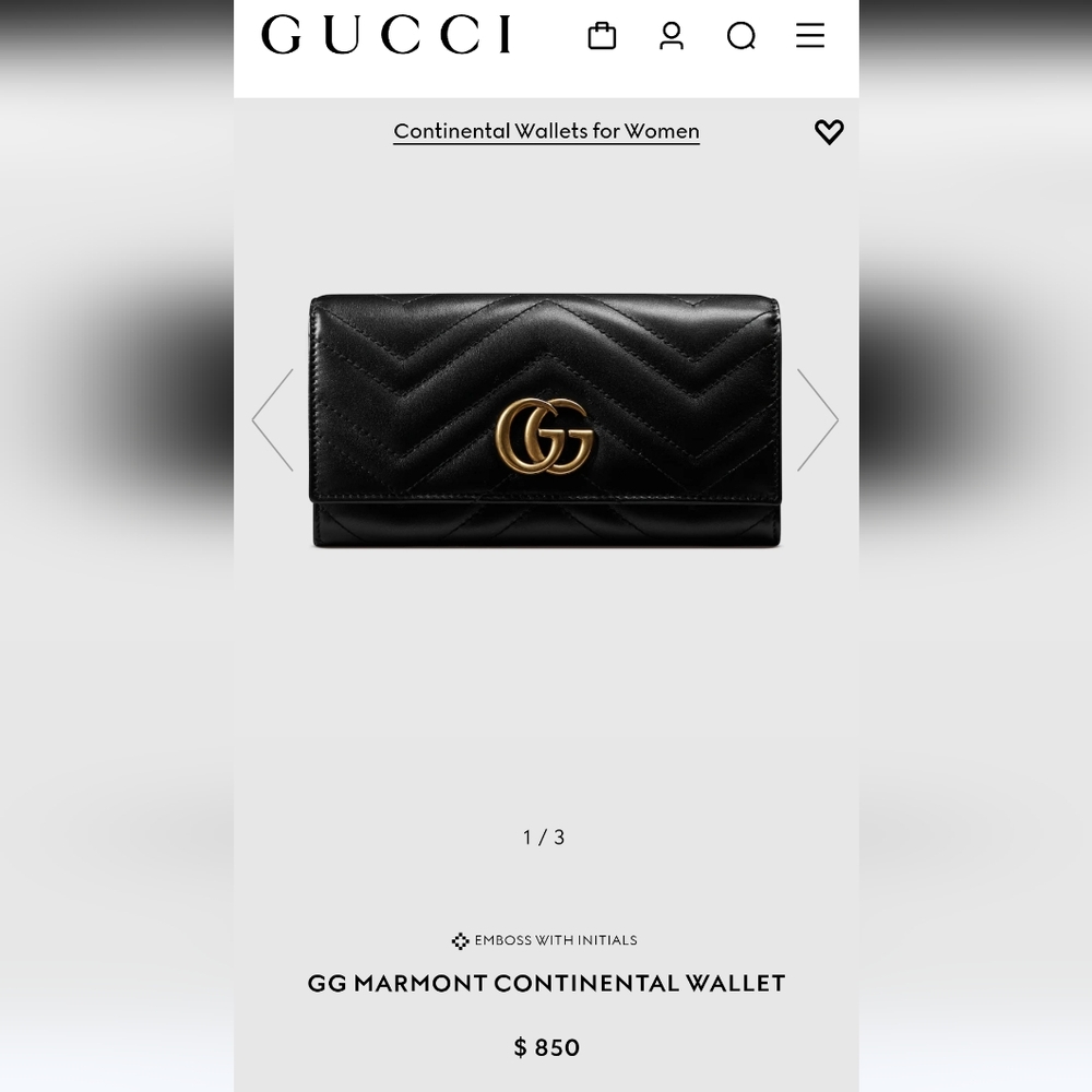 SOLD!!Gucci GG Marmont Matelasse Continental Black Leather Wallet - Picture 12 of 12